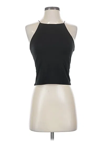 Pre-owned Gaze Tank Top Black Halter Neckline Tops