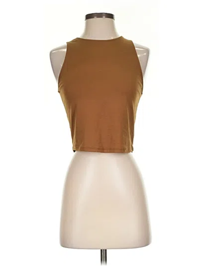 Pre-owned Gaze Tank Top Brown Halter Neckline Tops