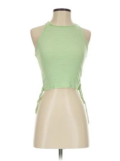 Pre-owned Gaze Tank Top Green Halter Neckline Tops