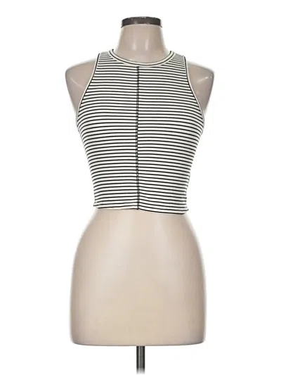 Pre-owned Gaze Tank Top Ivory Halter Neckline Tops