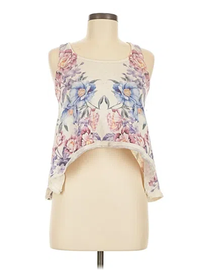 Pre-owned Gaze Tank Top Ivory Halter Neckline Tops