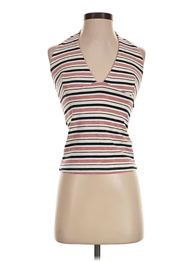 Pre-owned Gaze Tank Top Ivory Halter Neckline Tops