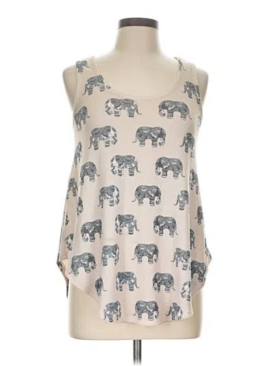 Pre-owned Gaze Tank Top Ivory Halter Neckline Tops