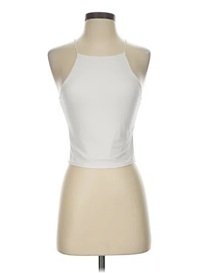 Pre-owned Gaze Tank Top Ivory Halter Neckline Tops
