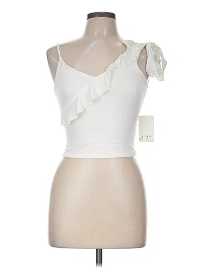 Pre-owned Gaze Tank Top Ivory One Shoulder Neckline Tops