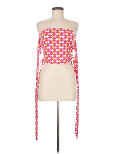 Pre-owned Gaze Tank Top Pink Strapless Neckline Tops
