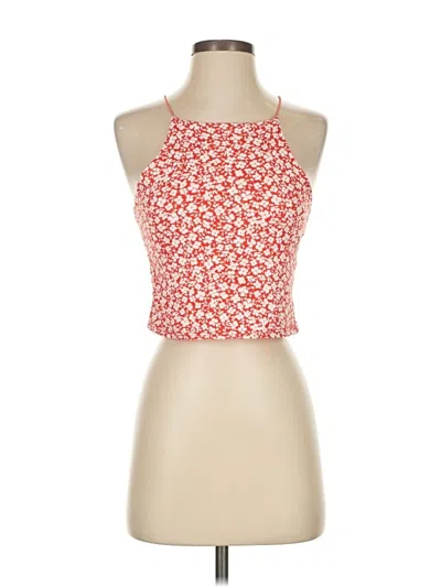 Pre-owned Gaze Tank Top Red Halter Neckline Tops