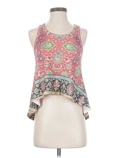 Pre-owned Gaze Tank Top Red Halter Neckline Tops