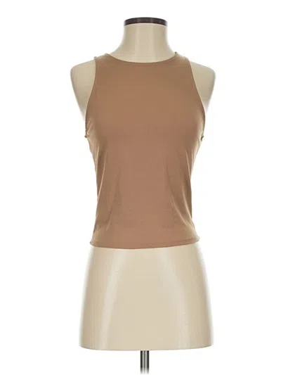 Pre-owned Gaze Tank Top Tan Halter Neckline Tops