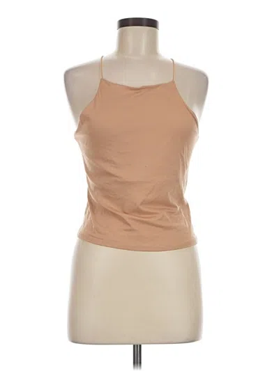 Pre-owned Gaze Tank Top Tan Halter Neckline Tops
