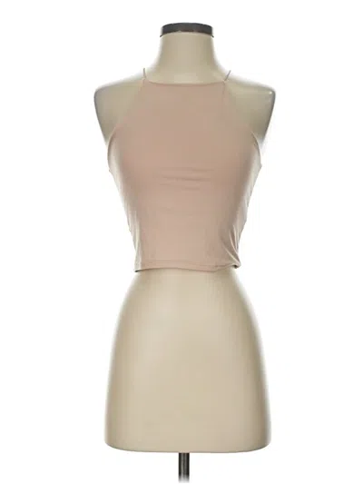 Pre-owned Gaze Tank Top Tan Halter Neckline Tops