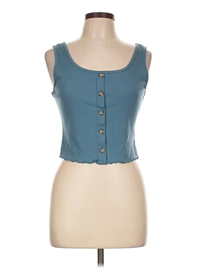 Pre-owned Gaze Tank Top Teal Sweetheart Neckline Tops