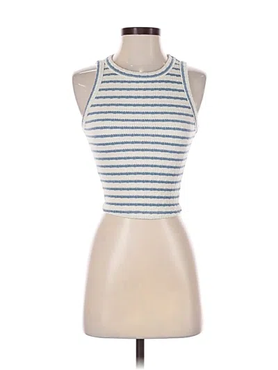 Pre-owned Gaze Tank Top White Halter Neckline Tops