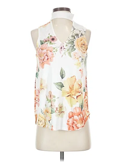Pre-owned Gaze Tank Top White Halter Neckline Tops