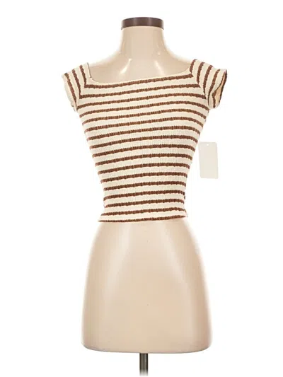 Pre-owned Gaze Tube Top Brown Strapless Neckline Tops