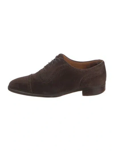 Pre-owned Gaziano & Girling Suede Brogues In Brown