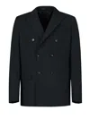 Gazzarrini Black Wool Blend Suit In Blue