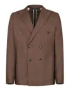 Gazzarrini Brown Linen Double-breasted Blazer In Brown