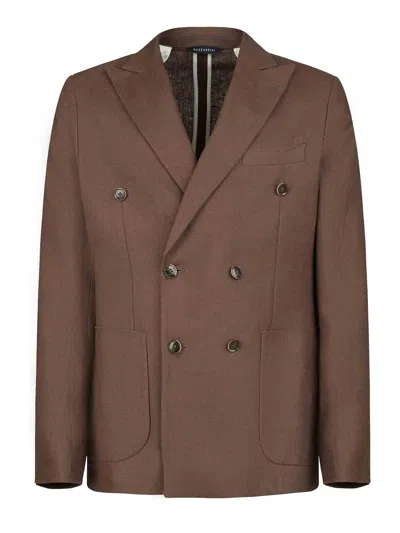 Gazzarrini Brown Linen Double-breasted Blazer