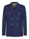Gazzarrini Double-breasted Blazer In Navy Blue Wool In Multi