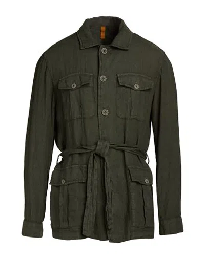 Gazzarrini Man Jacket Dark Green Size 44 Linen