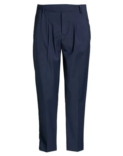 Gazzarrini Man Pants Navy Size 36 Polyester, Wool, Elastane In Blue