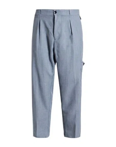 Gazzarrini Man Pants Slate Blue Size 38 Polyester, Virgin Wool, Elastane In Purple
