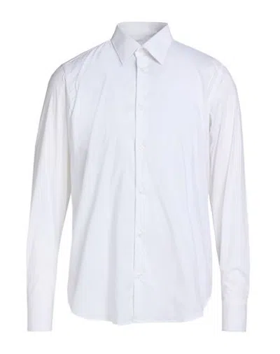 Gazzarrini Man Shirt White Size 15 Cotton, Elastane