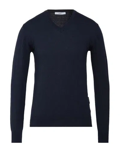 Gazzarrini Man Sweater Midnight Blue Size S Cotton, Wool