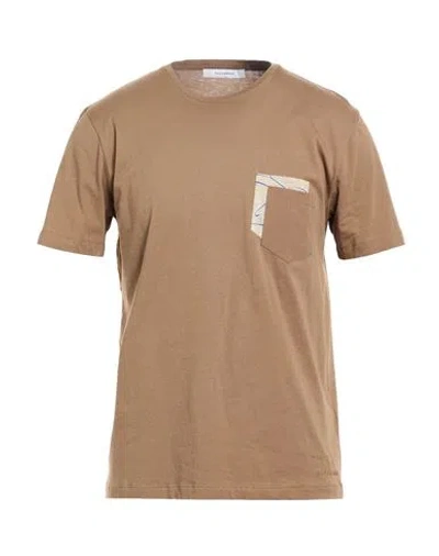 Gazzarrini Man T-shirt Light Brown Size Xxl Cotton