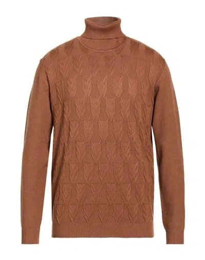 Gazzarrini Man Turtleneck Camel Size S Viscose, Nylon In Beige