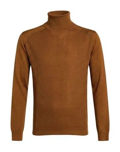 Gazzarrini Man Turtleneck Camel Size Xxl Polyester, Acrylic, Nylon, Merino Wool In Brown