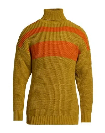 Gazzarrini Man Turtleneck Mustard Size S Acrylic, Wool, Alpaca Wool, Viscose In Brown