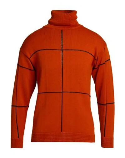 Gazzarrini Man Turtleneck Orange Size S Merino Wool, Acrylic