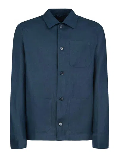 Gazzarrini Navy Blue Linen Overshirt