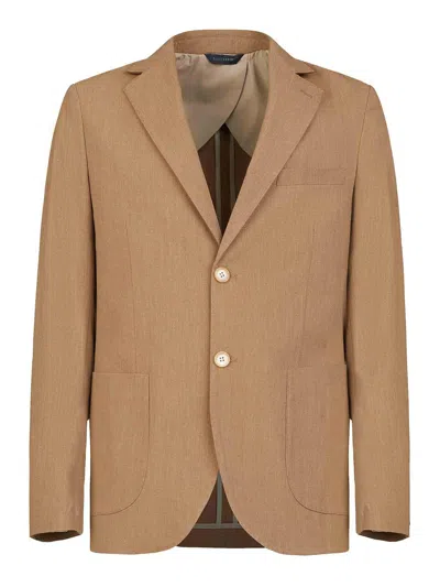 Gazzarrini Single-breasted Blazer In Brown