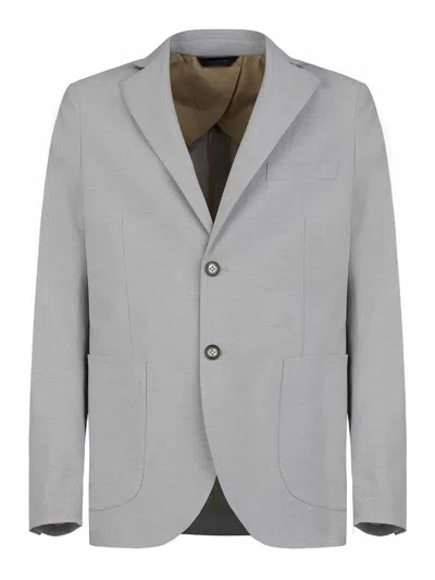 Gazzarrini Single-breasted Blazer In Wool In Gray