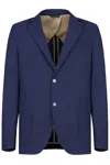 Gazzarrini X Michele Franzese Tailored Single-breasted Blazer In Wool-viscose Blend In Blue