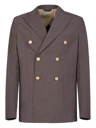 Gazzarrini X Michele Franzese Double-breasted Blazer In Brown