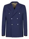 Gazzarrini X Michele Franzese Tailored Blue Wool-viscose Blend Double-breasted Blazer In Blue