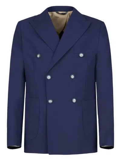 Gazzarrini X Michele Franzese Double-breasted Blazer In Blue