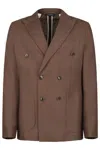 Gazzarrini X Michele Franzese Double-breasted Linen Blazer With Peak Lapels In Brown