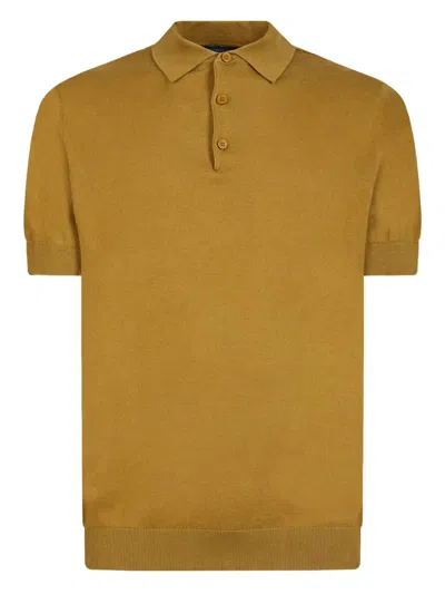 Gazzarrini X Michele Franzese Fine-knit Polo Shirt In Brown