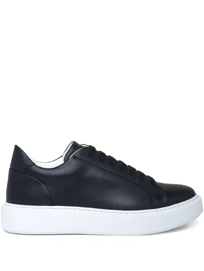 Gazzarrini X Michele Franzese Leather Low-top Sneakers In Black