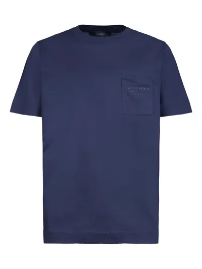 Gazzarrini X Michele Franzese Logo-print Cotton T-shirt In Blue