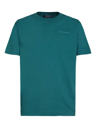 Gazzarrini X Michele Franzese Logo-print Crew-neck T-shirt In Blue