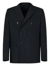 Gazzarrini X Michele Franzese Double-breasted Black Wool Blend Suit In Black