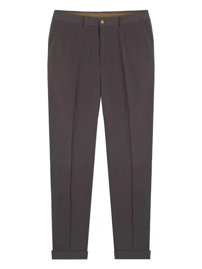 Gazzarrini X Michele Franzese Pleat-detail Chino Trousers In Brown