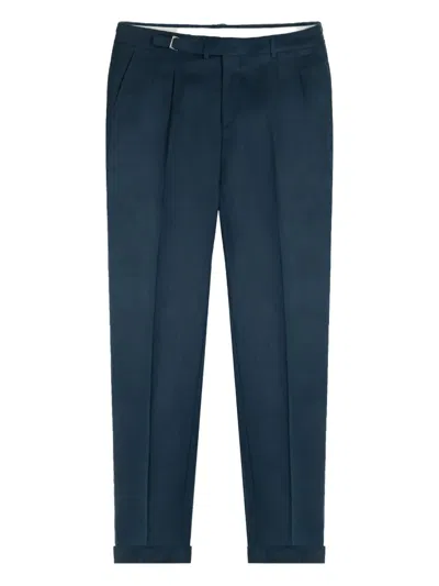 Gazzarrini X Michele Franzese Pleat-detail Tailored Trousers In Blue