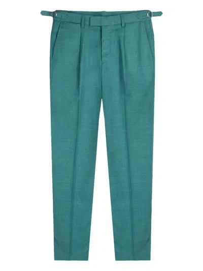 Gazzarrini X Michele Franzese Pleat-detail Tailored Trousers In Green